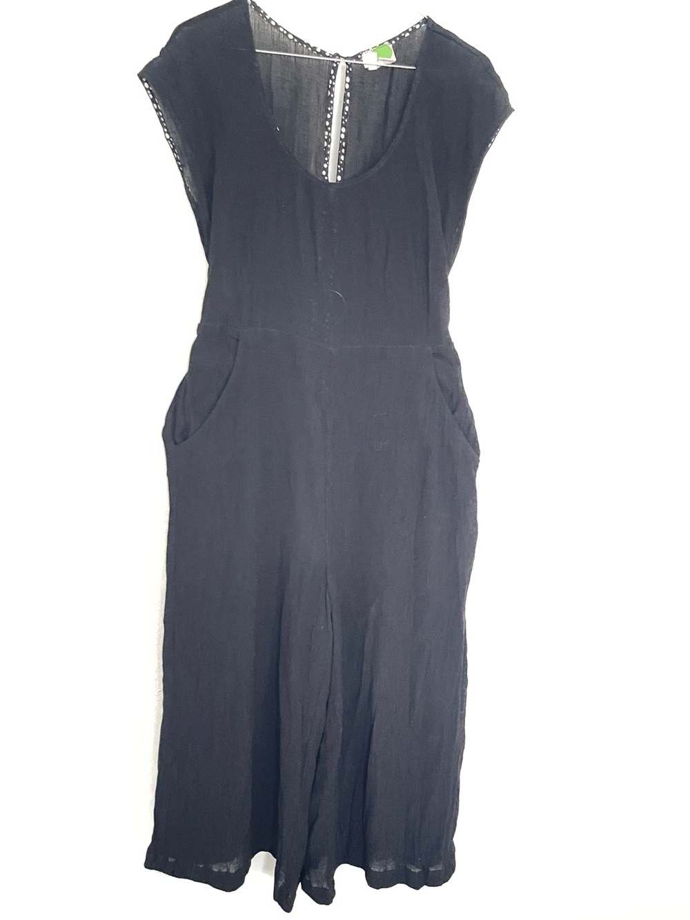 Anthropologie Black Sleeveless Midi jumpsuit with Pockets